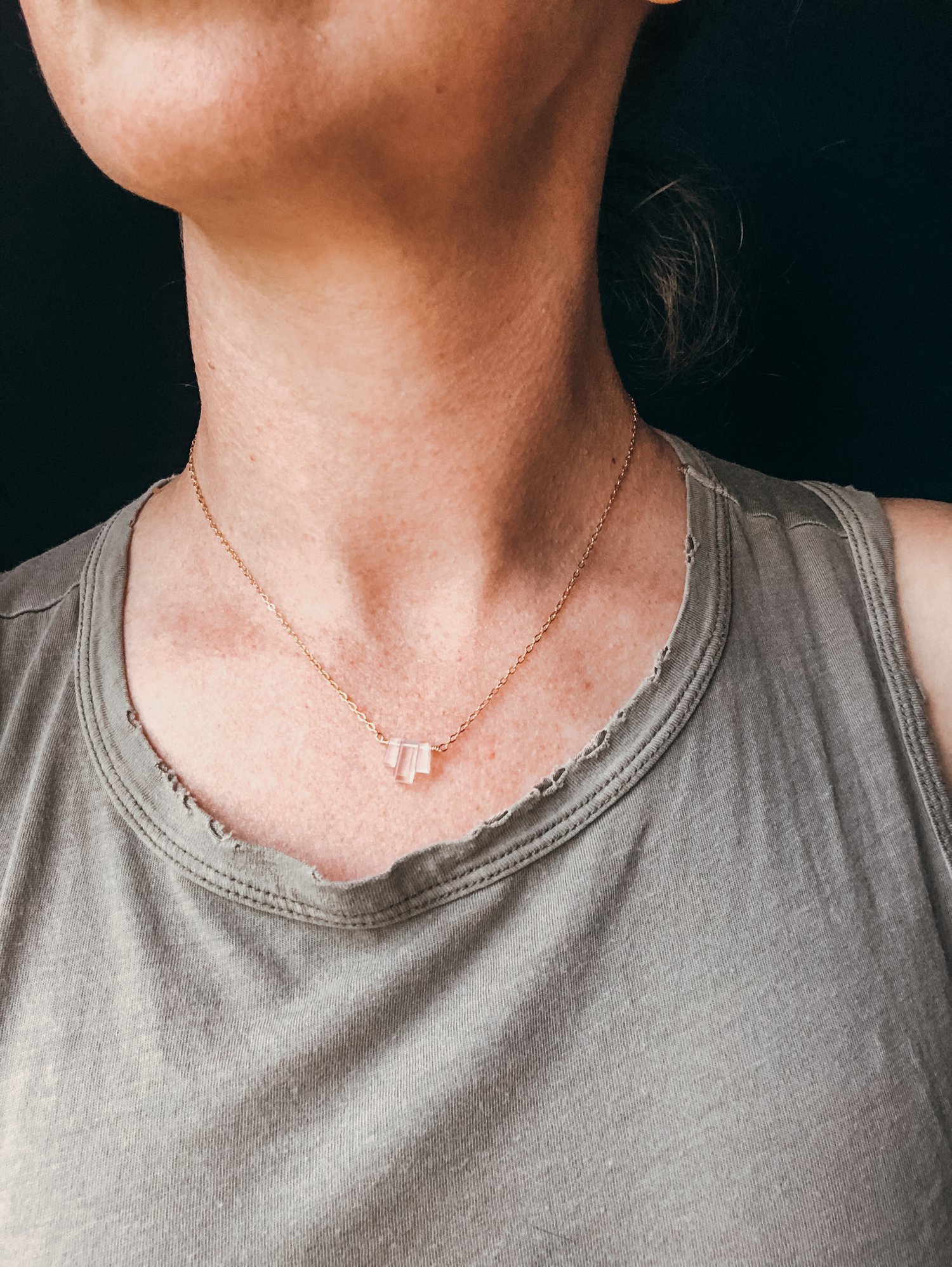 Image of Triple Rainbow Moonstone Necklace 