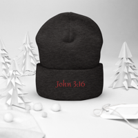 Image 17 of Cuffed Beanie (John 3:16)