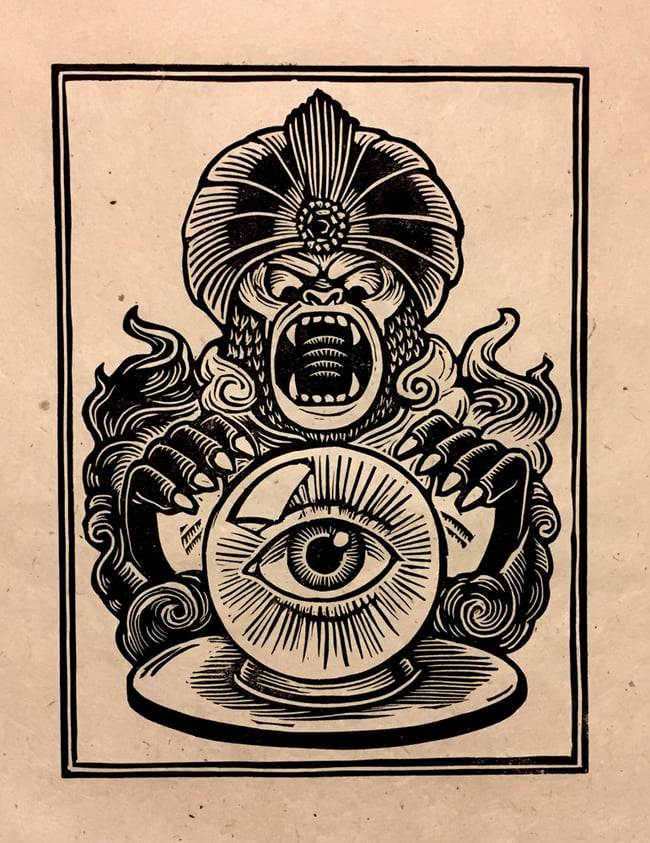Mystic Monkey Block Print