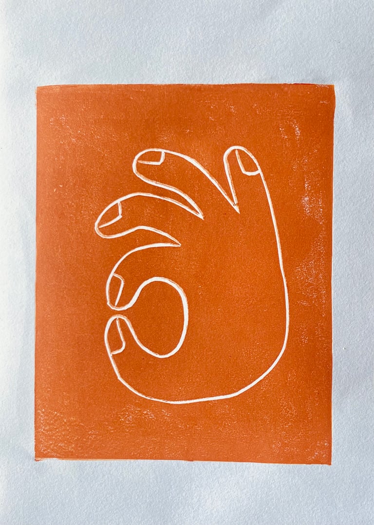 Everything Is Going To Be OK (Handmade relief print) Image 2