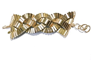 Image of Watchband Braided Cuff Bracelet in Gold