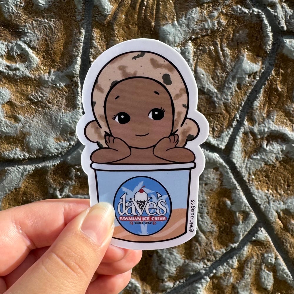 Image of Dave's Waipiʻo X ELC Designs Pāpale Pēpē Sticker