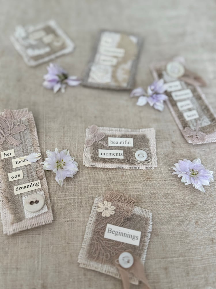 Image of Collection of vintage fabric snippets 