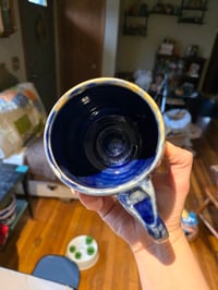 Image 3 of Blue Mug with Blue Vines and Gold Lustre