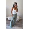 Green Stripped Linen Trousers 