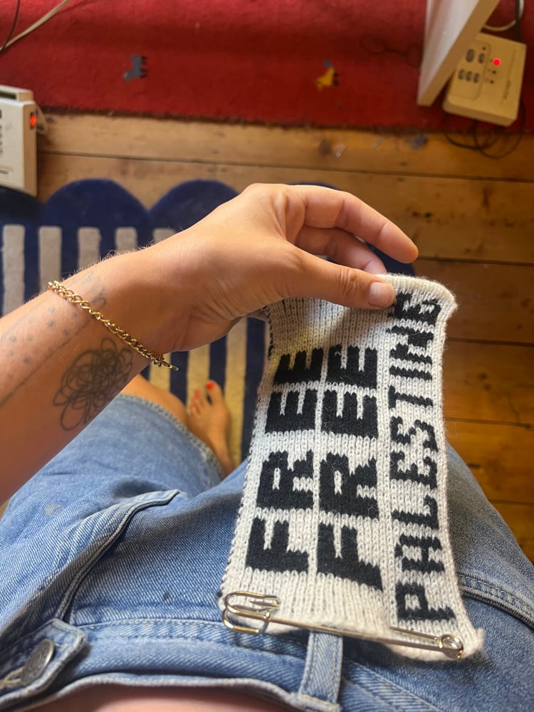 FREE FREE PALESTINE KNITTED PIN