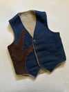 early 70s hand-embroidered denim EAGLE sherpa vest