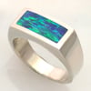 Mens Opal Ring in Silver
