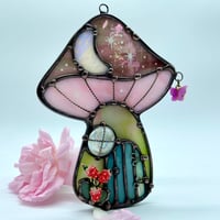 Image 1 of Iridescent Midnight Mushie Suncatcher 