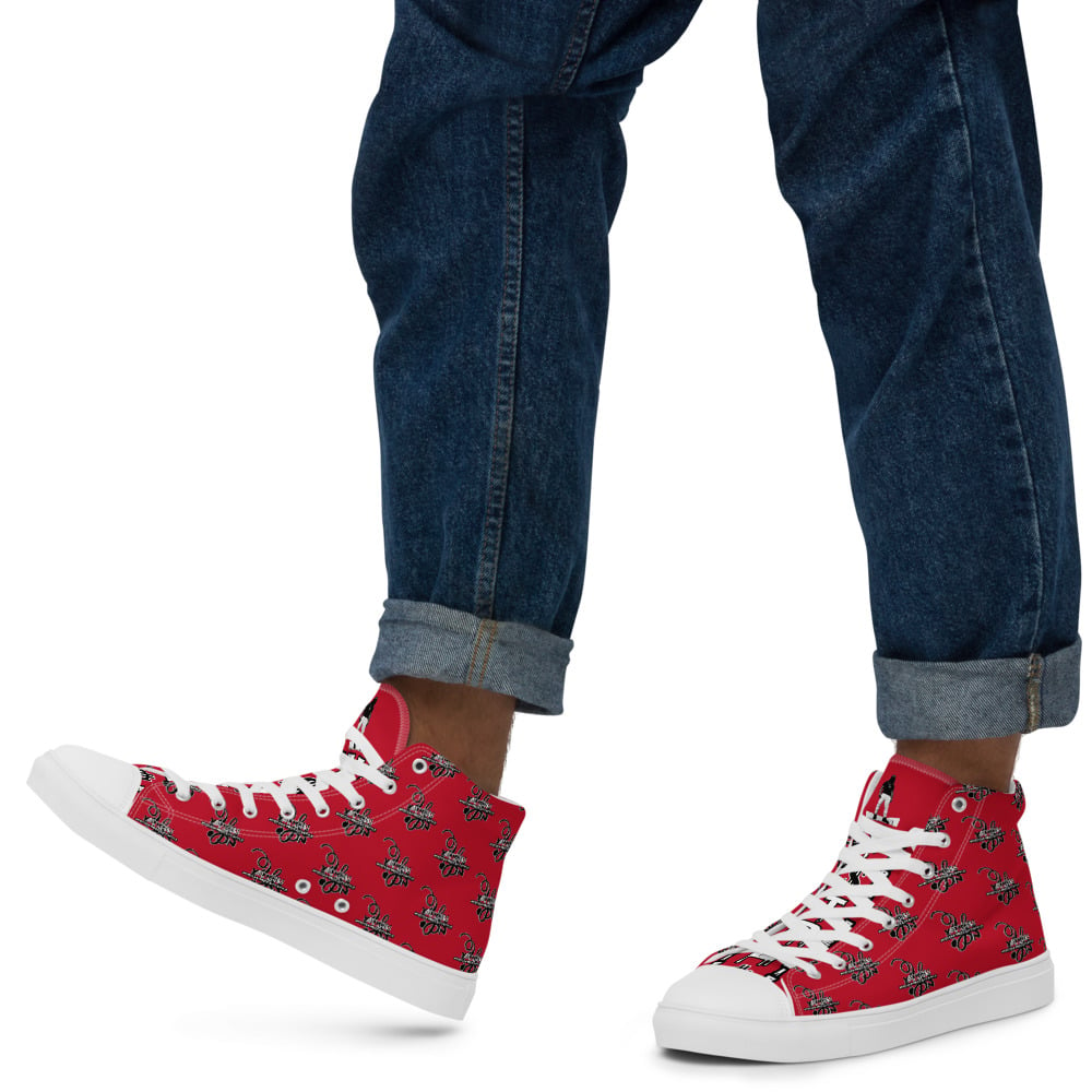 Image of Y$trezzy's 1.1s Special Edition Red Black and White high top shoes