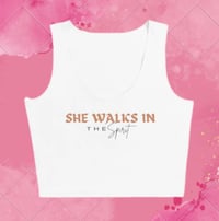 Image 1 of ‘She walks in the Spirit’ crop top