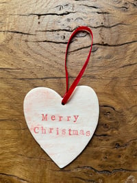 Image 1 of Heart Christmas Decoration 'Merry Christmas'