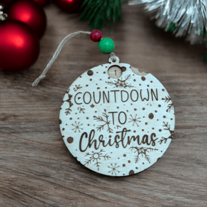 Image of Rotating Christmas Countdown, Personalized Wooden Family Gift Tree Ornament