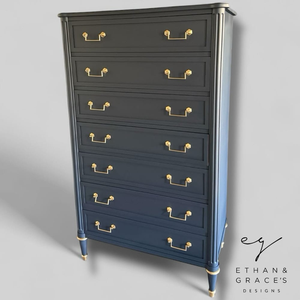 Image of stunning stag tallboy & matching bedside tables 