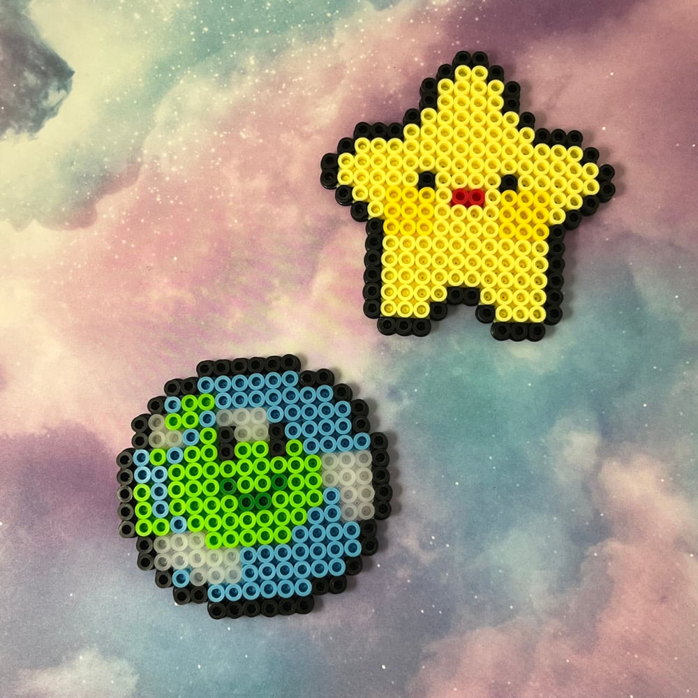Image of Kawaii Space Perler Kandi Fridge Locker Magnet