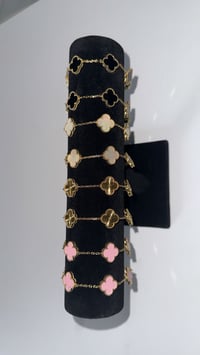 Image 1 of clover bracelets 18k gold plated waterproof and tarnish free 