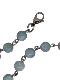 Image 5 of Planet Bella | Aquamarine beaded necklace with a large beaded flower pendant 
