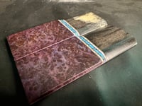Image 3 of Giraffe Bone & Purple Redwood Burl Segmented Knife Scales