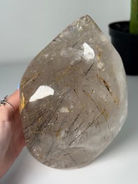 Image 2 of XL BLACK TOURMALINE IN QUARTZ FREEFORM -MADAGASCAR-