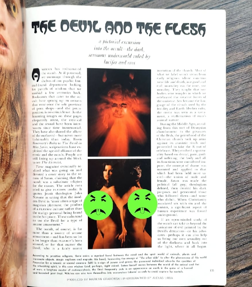 Playboy Magazine 1974 - Occult Pictorial