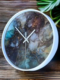 Image 2 of 12” Wall Clock Epoxy Resin Art 'The 110'