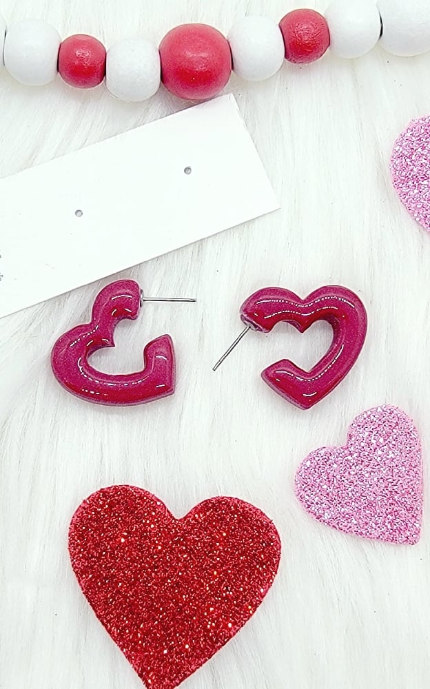 Image of Reversible Lace Chunky Hoops