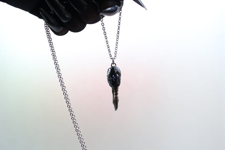 Dead Good Pheasant toe necklace with lolite crystal stone copy Image 4