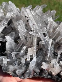 Image 8 of Laser Quartz Cluster In A Bed Of Hematite #1967