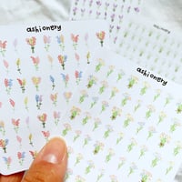 Image 3 of Tiny lined floral stickers
