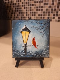 Image 1 of "Cardinal Warming Up" Miniature Painting