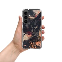 Image 1 of Beautiful Black Cat Splatter Painting Clear Case for Samsung®