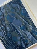 Marbled Notecard Set - Blue & Green Wave