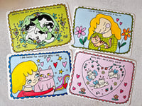 Image 1 of Kitten and positive words postcards