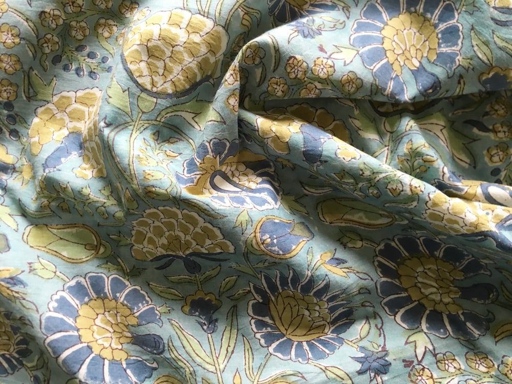 Image of Namasté fabric nénuphar bleu