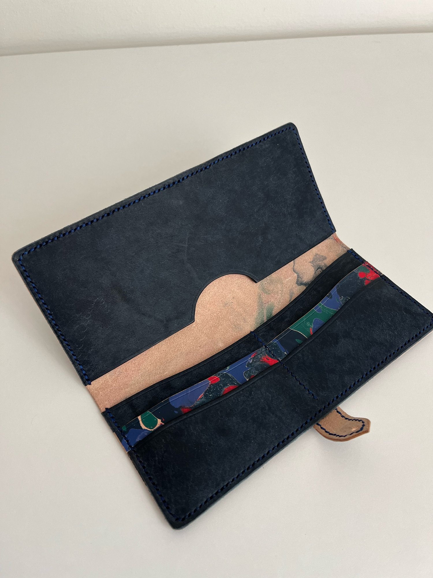 Image of Red/Blue/Green Marbled Long Wallet