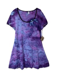 Image 2 of XXL 90's Babydoll Mini Dress in Purple Haze Ice Dye