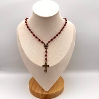 Image 2 of Carnelian & Bronze Cross Necklace