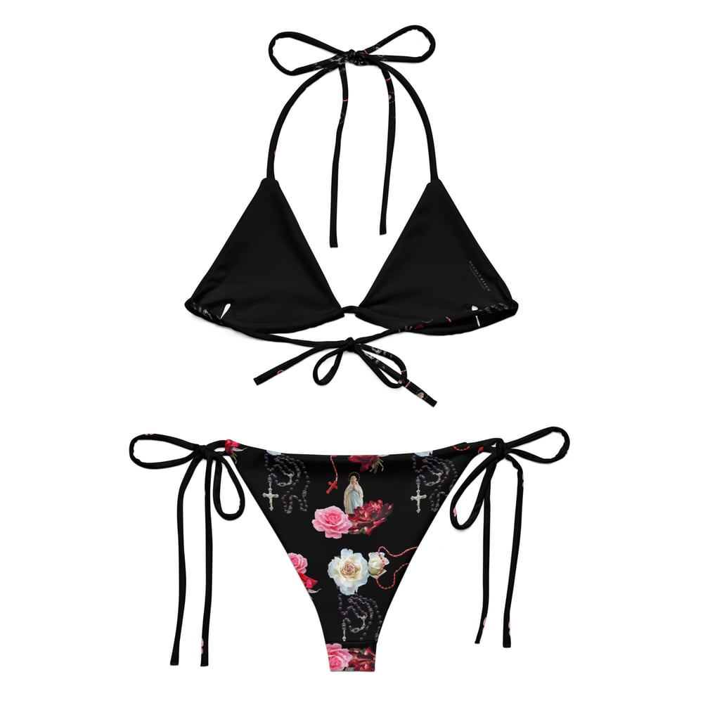 Occult Beach: Roses and Rosaries Recycled String Bikini