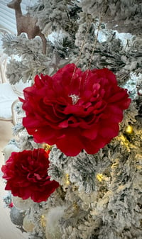 Image 1 of Red Hanging Peony (with pearls)