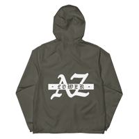 Image 9 of LOWER AZ Unisex lightweight zip up windbreaker white logo