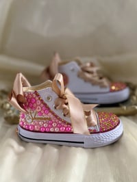 Image 10 of Barbie Toddler Girls Canvas Pearls Shoes 