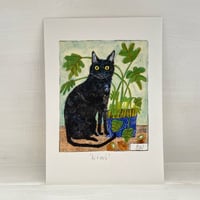 Image 4 of A5 art print -Kiwi the black cat (custom option available) 