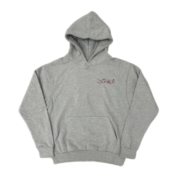 Image of Ghost Arabic Valentine’s Day Hoodie in Grey/Pink/Red