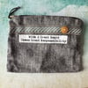 With a great beard quote pouch with zip