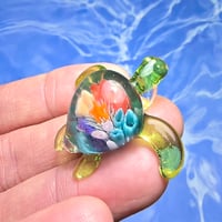 Image 3 of "UNDER THE SEA" CORAL REEF IMPLOSION SEA TURTLE PENDANT SMALL 7