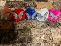 Puffball Butterfly Keychain 