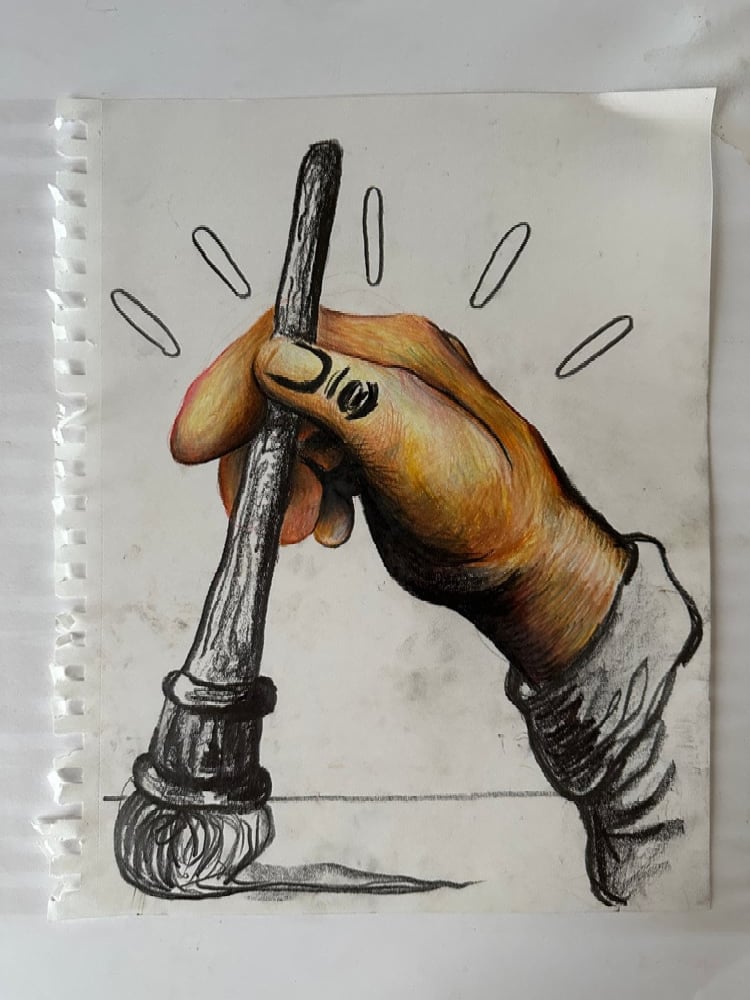 Image of “UNTITLED (ARTIST PAINTING V1)” drawing