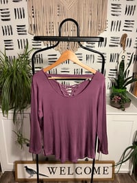 Image 1 of lace up back top