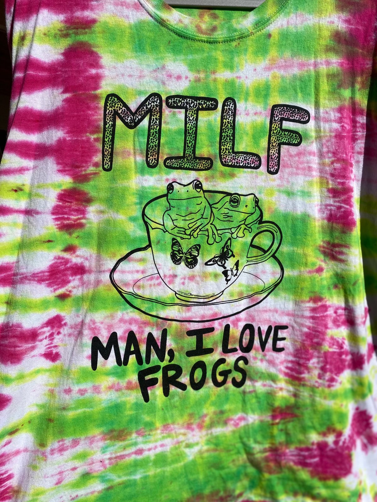 Image of 3XL MILF Man I Love Frogs Tie Dye Shirt 