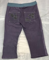 Image 2 of Cowhide Patchwork Cotton Fleece Sweatpants (Midnight Blue/Clay)